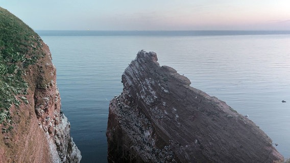 Rote Felsen sind auf Helgoland zu sehen. © NDR Foto: Laura Albus