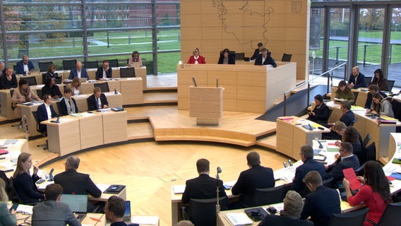 Plenarsaal im Landtag Schleswig-Holstein am Mölln-Gedenktag © NDR Foto: Sören Harms