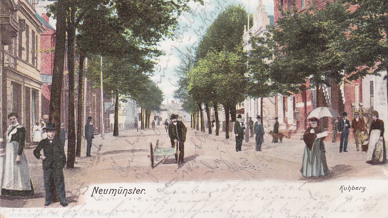 Eine Grafik des Kuhbergs in Neumünster um 1900. © Archiv Alfred Heggen