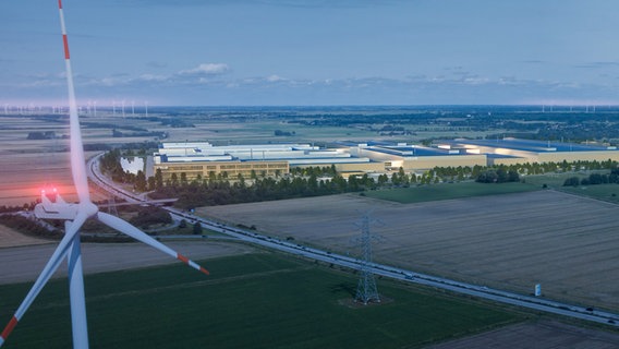 Northvolt Visualisierung der Batteriefabrik in Heide. © Northvolt 
