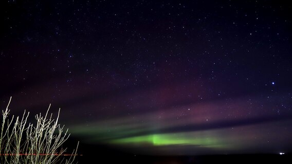 Polarlichter über der Insel Helgoland. © Mario Essner Foto: Mario Essner