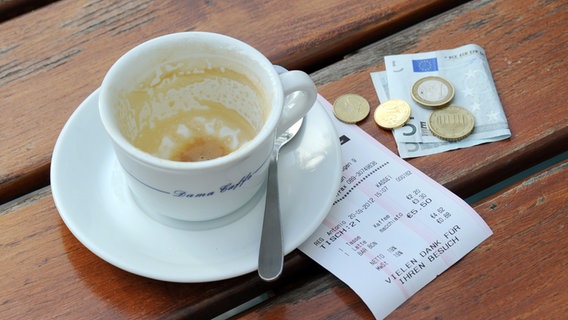 Eine Kaffetasse mit Kleingeld. © picture alliance / dpa Foto: Tobias Hase