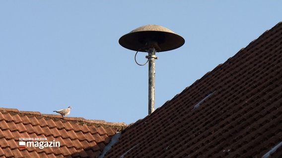 Eine Sirene ist auf einem Dach angebracht. © NDR 