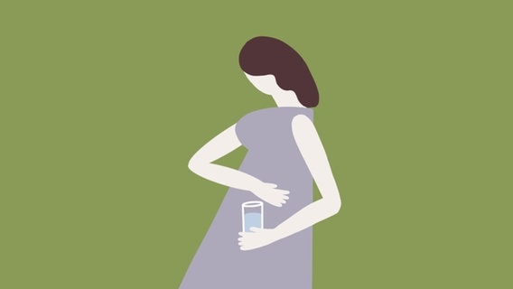 Illustration einer Schwangeren, die an Übelkeit leidet © NDR / Rosanna Staus Foto: Rosanna Staus