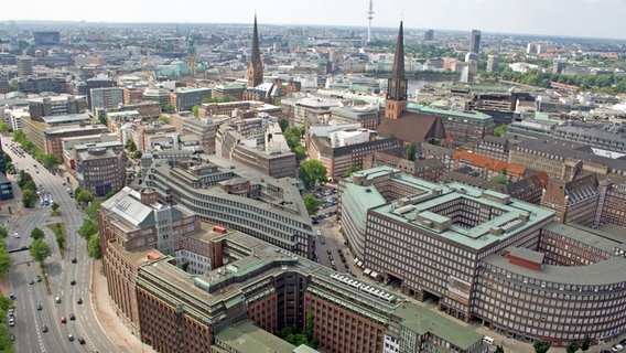 Eine Luftaufnahme des Hamburger Kontorhausviertels. © fotolia.com Foto: Udo Kruse