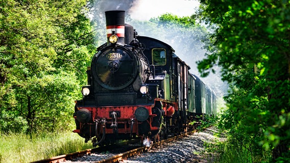 Die Dampflok Karoline der Geesthachter Eisenbahn in voller Fahrt. © picture alliance / Bildagentur-online Foto: Ohde