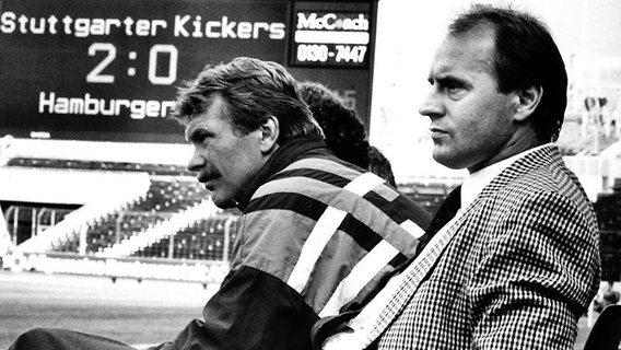 Der frühere HSV-Trainer Willi Reimann (r.). © Witters 