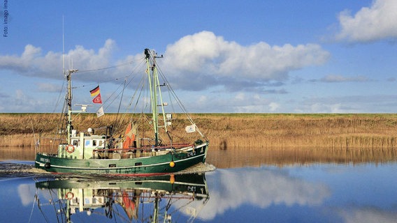 Ein Kutter fährt auf einem Fluss. © imago images Foto: Imagebrokerfrederik